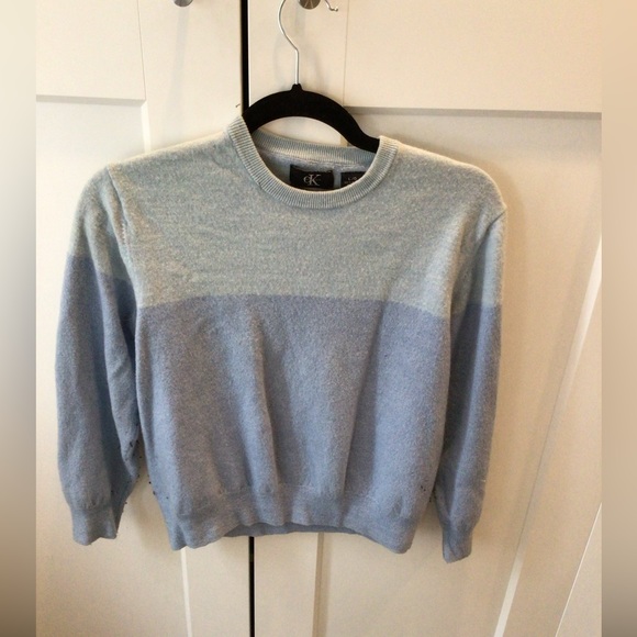 Calvin Klein Sweaters - Cropped two tone blue Calvin Klein sweater